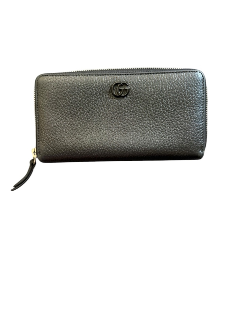 Gucci Black Pebbled Leather Zip Wallet